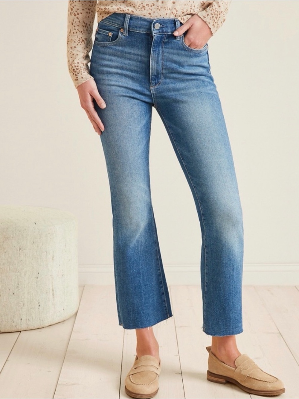 DL1961 Bridget Instasculpt High Waist Raw Hem Ankle Bootcut 27’ Jeans Size 28